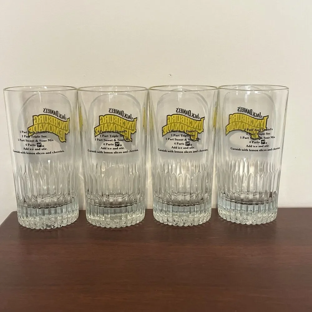 Jack Daniels Lynchburg Lemonade Tennessee Tea Drinking Glass W/Recipes